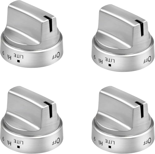 Image of 4PCSStainless Steel Stove Knob WB03X24818 Compatible for GE Stove Knobs Replacements /General Electric Stove Parts