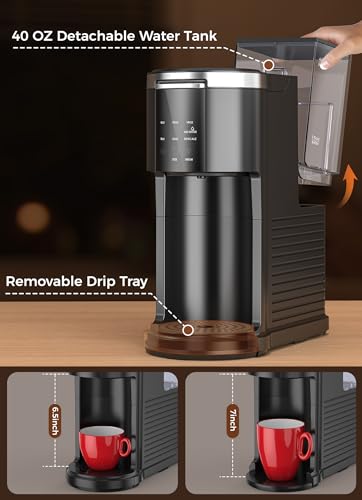 Cowsar Single Serve Coffee Maker, Coffee Brewer For K-Cups Pods And Ground Coffee, Capsule Coffee Machine With 40 Oz Water Tank thumb #4