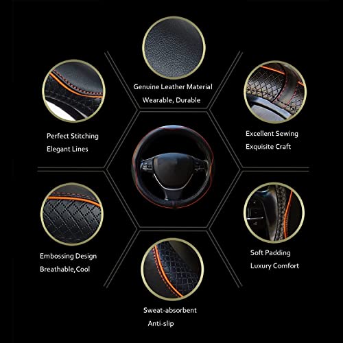 image for Rsept Car Steering Wheel Cover, Anti-Slip, Safety, Soft, Breathable, H