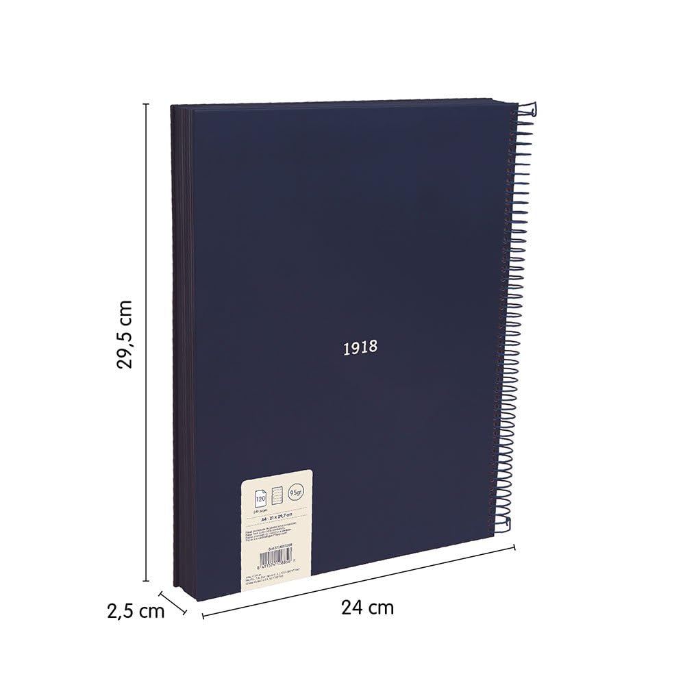 MILAN® A4 Hardcover Notebook - Lined Paper (7mm) - 120 Sheets 95gsm - Rubber Collection 430 - Blue - Image 3