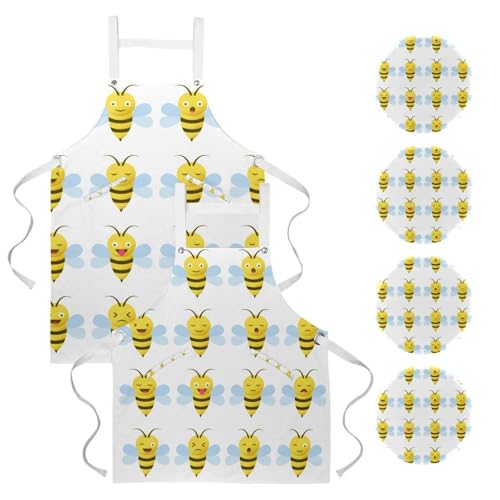 Tablier de cuisine multicolore durable et élégant avec ses 4 broches