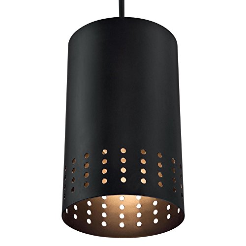 Westinghouse 6356600 Contemporary One-Light Adjustable Perforated Cylindrical Metal Shade, Black Finish Mini Pendant by Westinghouse - Image 2
