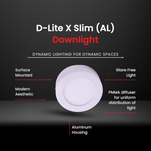 Image of Instapower Aluminium Surface Ceiling Light Ultra Slim Round LED Downlight 2-Year Warranty (Warm White-15W)