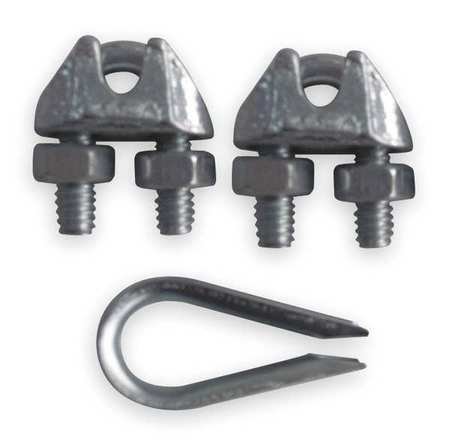 Wire Rope Clip and Thimble Kit, 3/16 in