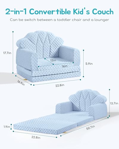 50% Off ATTABABY Kids 2-in-1 Soft Bubble Dot Minky Couch