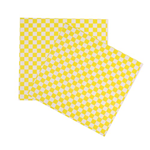 KICHOUSE 100pcs Plaid Pattern Pizza Oil Paper Food Wrapping Paper Greaseproof for Cooking