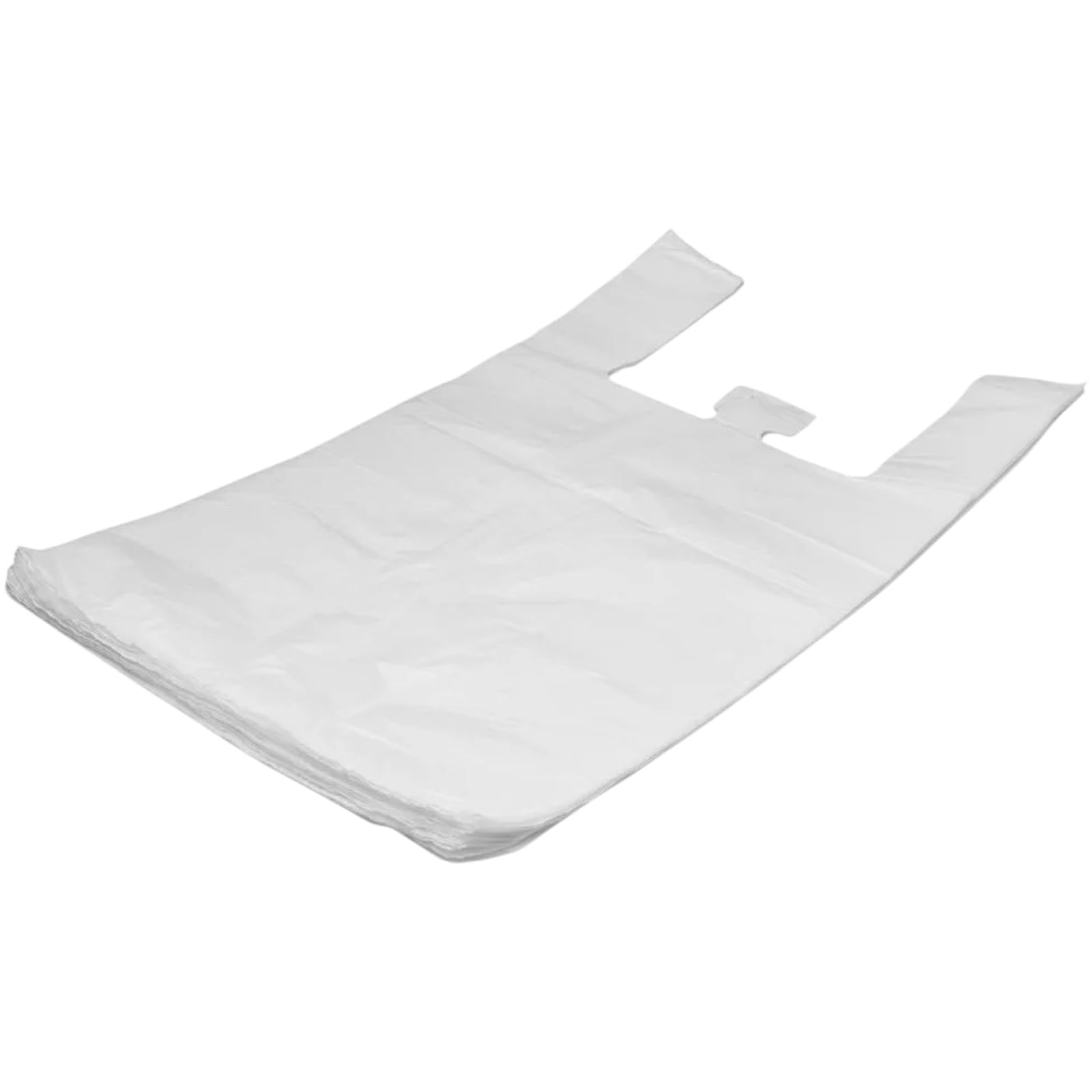 Shoplines Supplies White 2XL Plastic Vest Carrier Bags 16X25x29" – Giant Hdpe Grocery & Retail Bags – 21 Micron – Reusable & Recyclable – Ideal For Takeaways, Events, Catering & Shops – Heavy-Duty Vest Bags