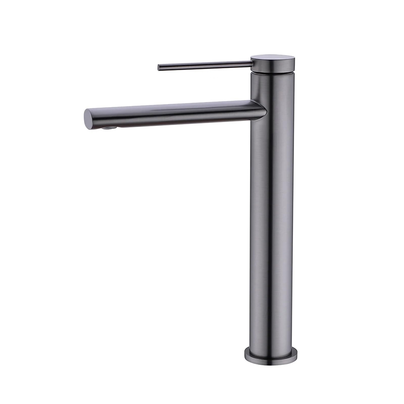Mitigeur de lavabo monotrou gris fusil pour eau chaude et froide de salle de bain