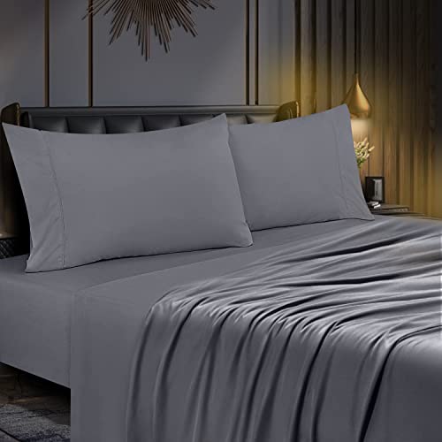 Moonqueen SHEET-QUEEN-GREY 2 Pack Lightweight Bedding Fitted Sheets thumb #2