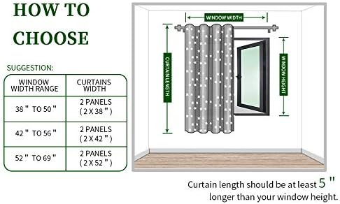 BGment Rod Pocket and Back Tab Blackout Curtains for Kids Bedroom - Sparkly Star Printed Thermal Insulated Room Darkening Curtain for Nursery, 52 x 72 Inch, 2 Panels, Blue