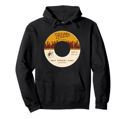 Disney Oliver & Company Records sweat vintage pull noir imprimé Dodger
