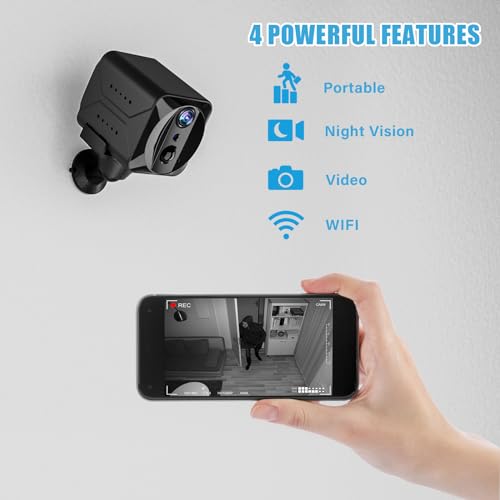YHRBTPO 2024 Upgraded Mini Spy Camera Hidden Camera,4K WiFi Wireless Camera, 100 Days Standby Battery Life,AI Motion Detection Alerts,Nanny Cam Security Cam for Indoor,Home,Baby,Pets 2 41LQq5l6yaL