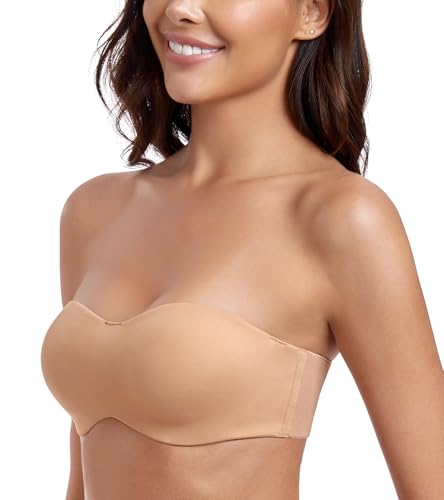 Lemorosy Trägerloser BH mit Bügel Ungepolstert Multiway (Pekannuss,95C)
