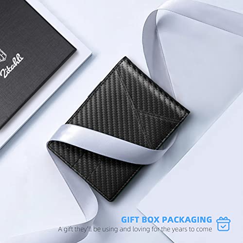 Image of Zitahli Slim Wallet for Men,RFID Blocking Leather Bifold with Money Clip | Minimalist Front Pocket Design, Holds 12 Cards, RFID Protection, Gifts for Men on Birthdays, Father's Day, and Christmas
