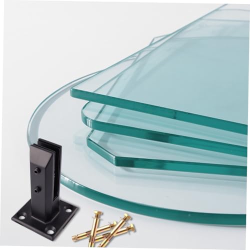Support clip de fixation pour panneau verre avec couvercle et vis de pose - 6