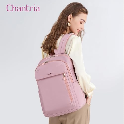 Image of CHANTRIA Backpack for Women 21L Medium Bagpack for Office Travel 15.6 inch Laptop Bag with USB & Type-C Charging Port Water-resistant Multi-functional Multi-pocket Ladies Backpack