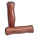 Jonscart Brown Beach Cruiser Bike Bicycle Soft Synthetic Leather Handlebar Cover Hand Grips Bar with End Cap and Needle