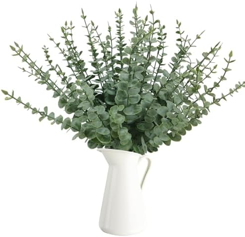 50 Pcs Artificial Eucalyptus Stems Fake Eucalyptus Greenery Branc...