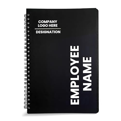 Image of SAVRI Personalized Spiral Diary A5 - Customized Notebook with Employee Name & Company Logo | Premium Ruled Diary for Office, School, College | Ideal Corporate Gift, Branding & Employee Welcome Kit