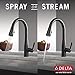 Delta Essa Matte Black Kitchen Faucet with Pull Down Sprayer, Modern Single Hole Kitchen Sink Faucet, Single Handle, Matte Black 9113-BL-DST
