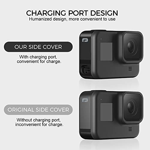 ParaPace Replacement Side Door for GoPro Hero 8 Black,USB Pass Through Charging Battery Cover Removable Type-C Port Adapter Repair Part Camera Accessories(PP-227)