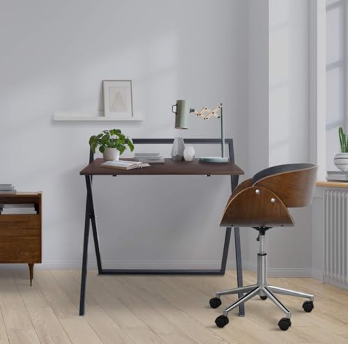 Image of Engineered Wood Foldable Study Desk Folding Work from Home, Laptop Table,Computer Desk & Workstation (PZ-B5D) Brown