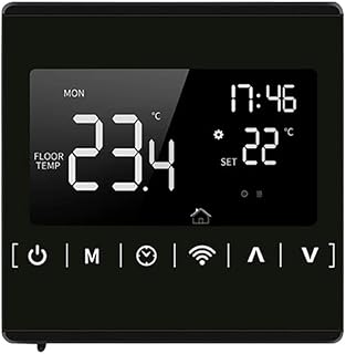 MincoHome Smart Thermostat Programmable LCD Touch Screen Thermostat For Electric Floor Heating System WiFi Tuya Room Temperature Controller (Black Electric Heating)
