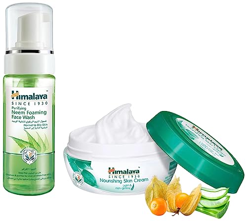 Image of Himalaya Nourishing Skin Cream, 200ml And Himalaya Herbals Purifying Neem Foaming Face Wash, 150ml
