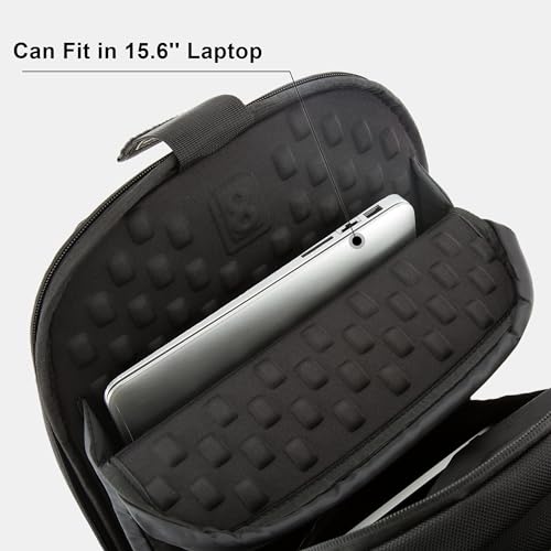 LEVEL8 Laptop Backpack, Work Backpack for Men Women, Travel Computer Bag for Business Fits 15.6" Laptop and Notebook - Black - Image 6
