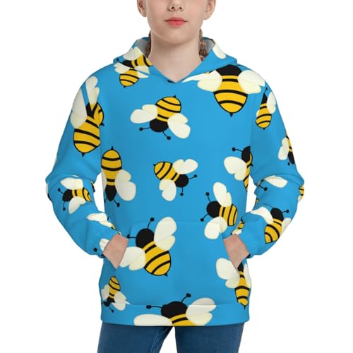 Flying Bees Kid Hoodies Boys Sweatshirts Girls Pullover with Pocket