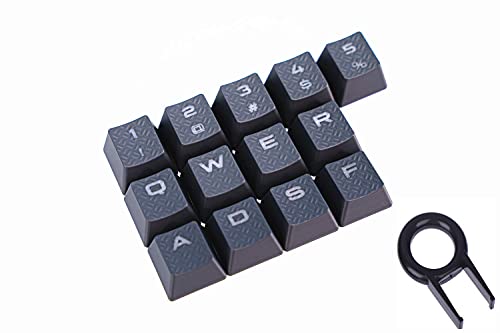 Image of 13 Keys Non-Slip Backlit keycaps Gaming Performance FPS MOBA Key Caps OEM Profile for Corsair K70 K100 RGB K95 K65 K68 K63 Mechanical Gaming Keyboards DIY Replace (Grey)