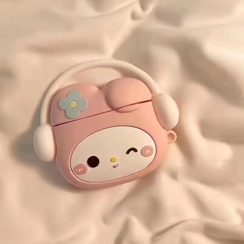 Image of New Cute Soft Silicone Case Compatible with Apple AirPods 4 Generation (2024) Full 360 Protection Dust-Proof Shockproof Case Cover with Hook (Cover Only) (Melody)