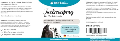 TierPlus Juckreizspray für Pferde & Hunde, 500 ml Sprühflasche, Gegen Juckreiz, Entzündungen & Ekzeme, Soforthilfe bei Allergien & trockener Haut, clevere Pflegeformel