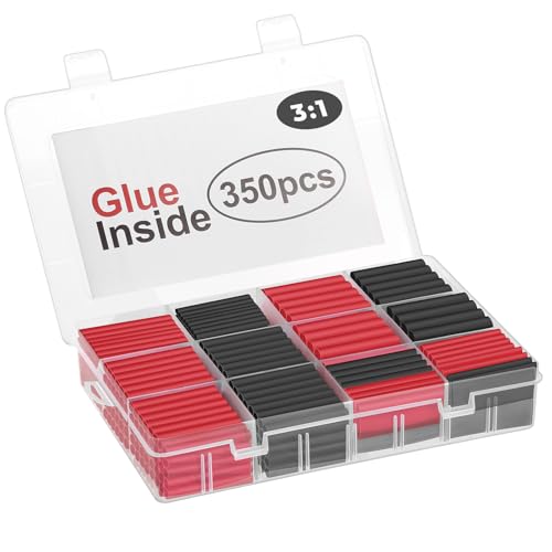 SLHINEMYI 350 PCS 3:1 Heat Shrink Tubing Kit, Adhesive Lined, Marine Grade Shrink Wrap, Industrial...