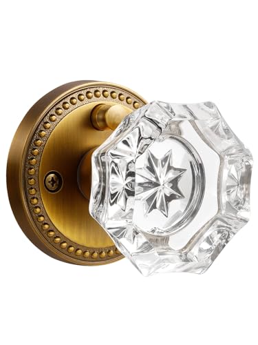 SORWDUERM Antique Brass Door Knobs Crystal Door...