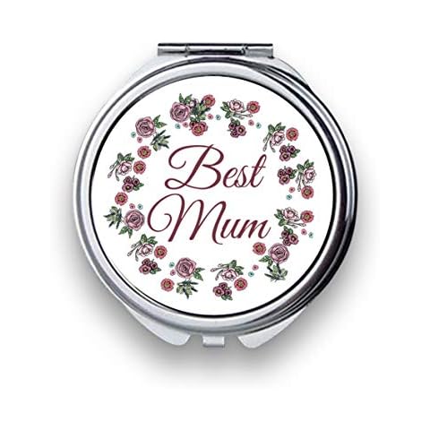 Silver Round Compact Mirror for Mum Cover