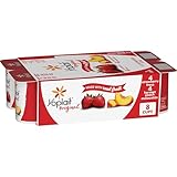 Yoplait Original Low Fat Yogurt Variety Pack, Strawberry and Harvest Peach, Made with Real Fruit, 8 Yogurt Cups, 48 oz