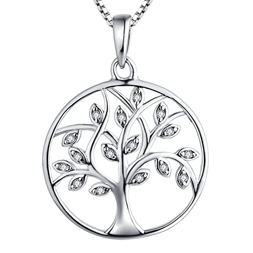 YL Collar Árbol de la Vida 925 Plata de Ley Circonita Blanco Joyería Para Mujer