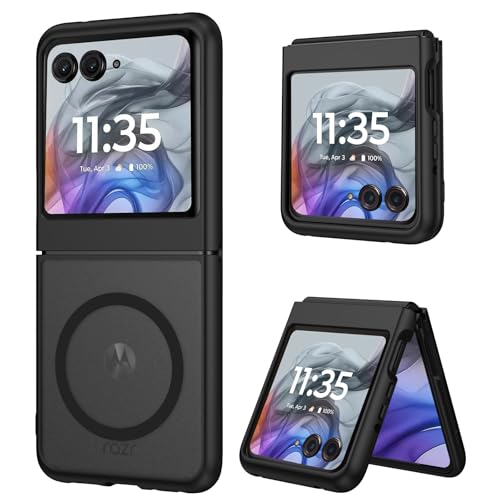 DUEDUE for Motorola Moto Razr 2025/2024 Magnetic Case, Moto Razr 60/50 Case [Compatible with MagSafe], Anti-Scratch Shockproof Protective Phone Case for Motorola Razr 2025/2024/60/50 6.9', Black