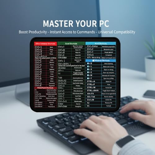 Image of Excel Shortcut Mouse Pad, Comprehensive Microsoft Excel Formulas & Keyboard Shortcuts Cheat Sheet, Anti-Slip Rubber Sole for Data Entry & Office Productivity