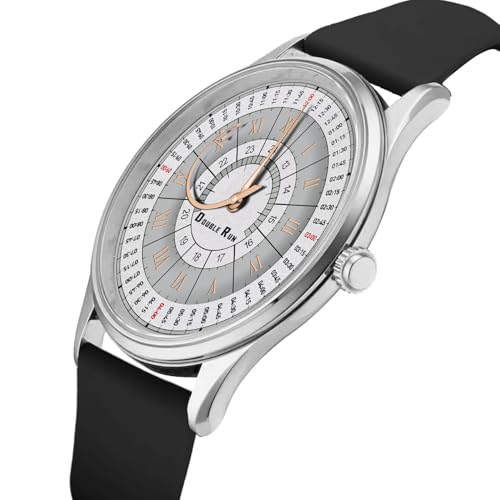Image of DOUBLERUN Analog Watch, Silicone Strap, Roman Numerals, 24-Hour Display