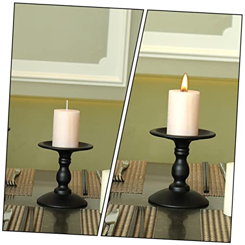 Alipis 3 Piezas candelero Accesorios de Alta definición candelabros de Chimenea te Ligero Centro Mesa decoración Vintage candelabro Retro Soporte de la Vela de la Vendimia Planchar Black - imagen 6