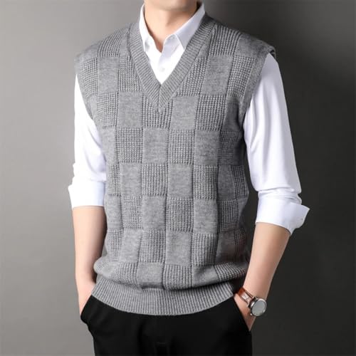 Men's Luxury Knitted Pullover Vest Casual Button Solid Color O Neck Sleeveless Loose Knitwear Top2