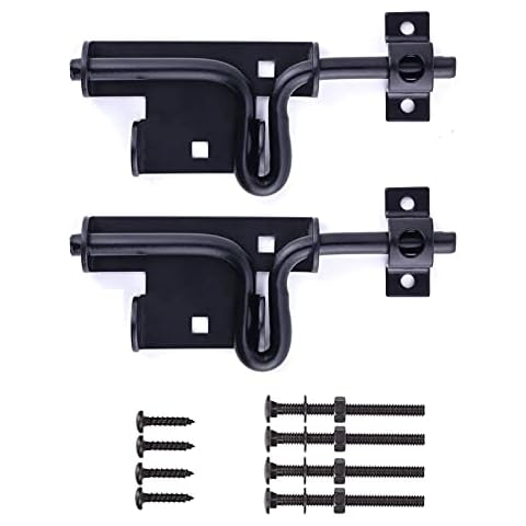 Sliding Bolt Door Lock with Padlock Hole (2) Cover