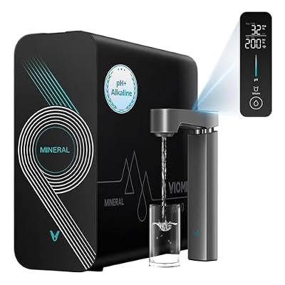 VIOMI® Master M1 Reverse Osmosis Alkaline Mineralization pH+ Water Filter, Lead & PFAS Reduction Under Sink Tankless RO System, NSF/ANSI 372 ETL Tested, Smart Faucet & App Monitor, 1000 GPD, BPA Free