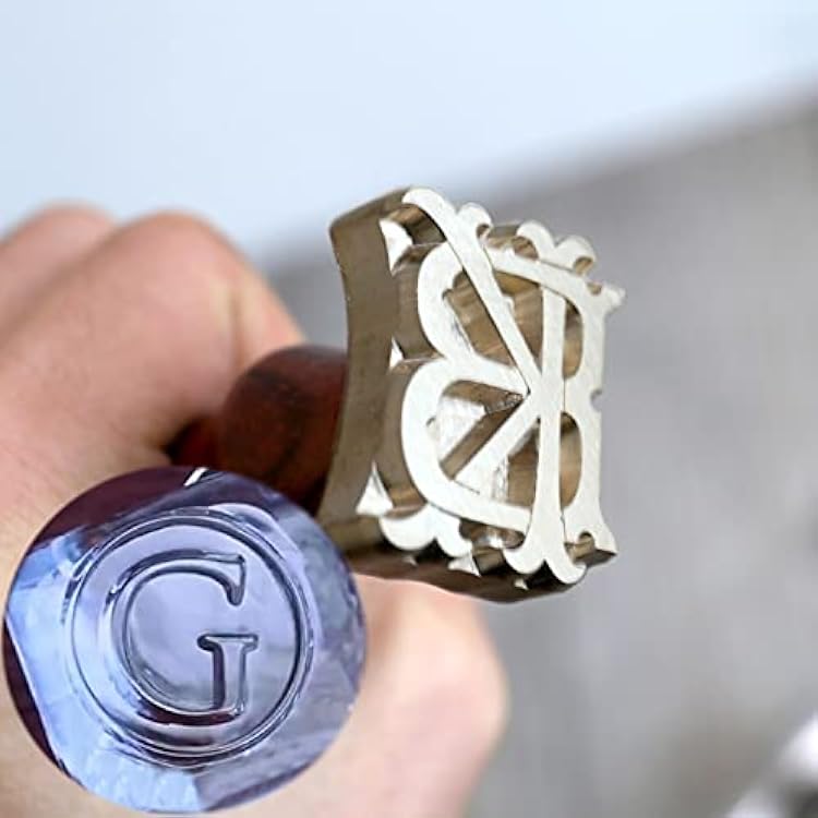Custom Ice Cube Stamp,DIY Wax Seal Stamp Ice Branding Stamp with Removable Brass Head,Personalized Bar Ice Stamp (Golden Brass Handle, 1'')
