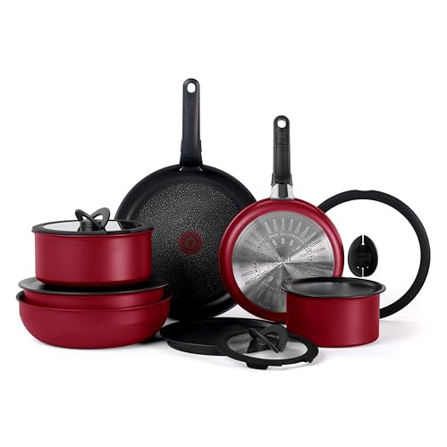 T-fal Ingenio Essentials Colors Batterie de cuisine 14 pièces Rouge