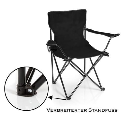 Image of VTOY KIMEE Folding Camping Chair | Supports 130kg | Alloy Steel Portable Foldable Chair with Cup Holder & Carry Bag | Beach Picnic Garden Outdoor