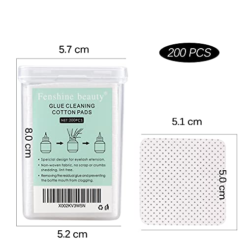 Fenshine DD 200 Pcs Glue Cleaning Cotton Pads Non-Woven Fabric Wipes Glue Wiping Cloth thumb #1