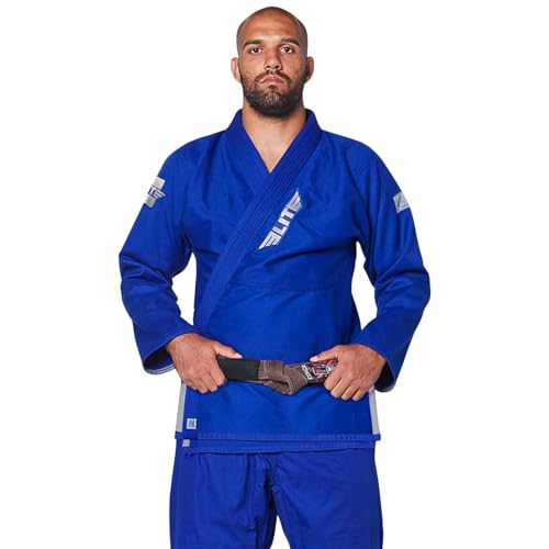 Elite Sports BJJ GI for Men IBJJF Kimono BJJ Jiujitsu GIS W/Preshrunk Fabric & Free Belt (See Special Sizing Guide), Pack of 3 (Premium Blue), 3